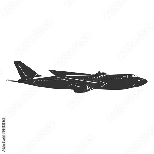 Unmanned aerial drone aircraft silhouette used for surveillance, reconnaissance, and tactical battlefield missions.