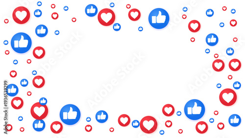like and love social media background