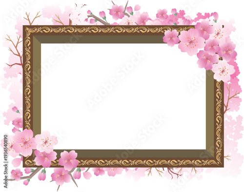 春の桜フレーム枠背景