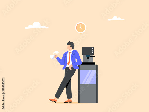 Take a coffee break to relax and recover from prolonged stress and eliminate boredom