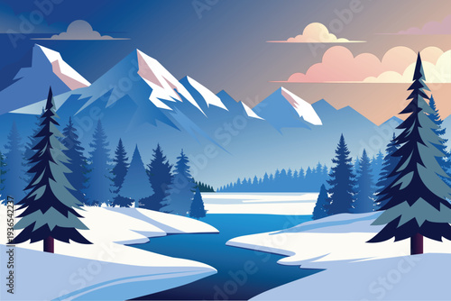 winter landscape with trees