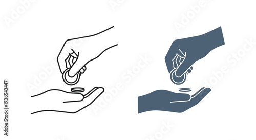 Hands exchanging currency a financial transaction depicted as a silhouette