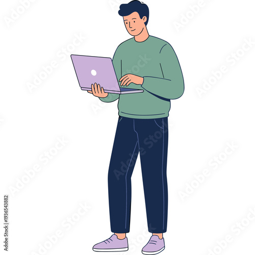 Students study with books and laptop  read and write together. Vector flat illustration of young people learning in education class  university or college library