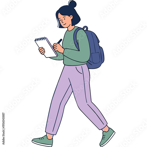 Students study with books and laptop  read and write together. Vector flat illustration of young people learning in education class  university or college library