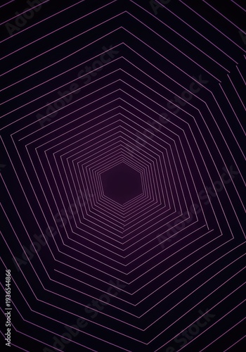 Abstract geometric pattern creating an optical illusion of infinite depth and warped space. Minimalist modern background design ,tech ,fractal ,contemporary