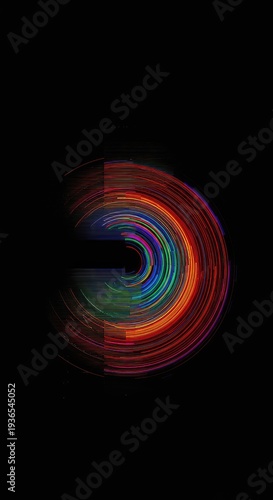 Abstract multicolored geometric background with visual distortion and digital glitch effects creating a warped space ,optical ,space ,error