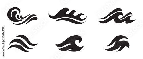 flowing wind motion line set air wave shape collection