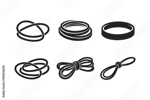 Variety of stylish knots and loops for design and craft purposes