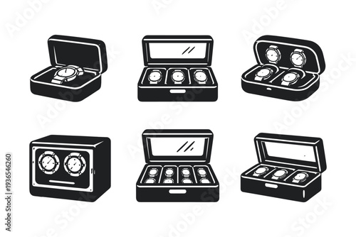 Collection of watch boxes and watch winder for storing timepieces