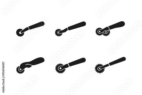 Set of six different sewing tracing wheels for marking fabric patterns and lines