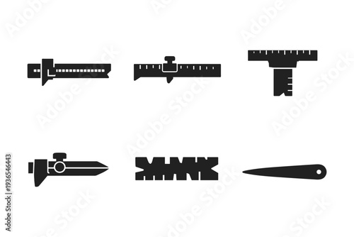 Set of measuring tools and precision instruments for engineering and craftsmanship