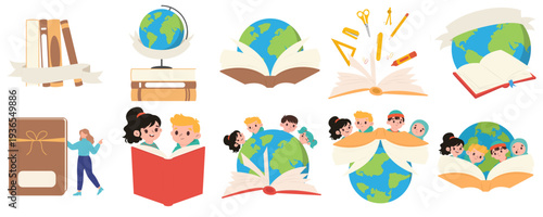 Education and Global Learning Icons Set