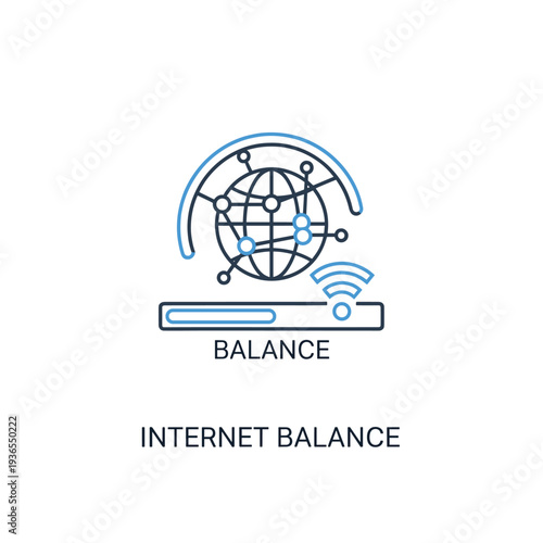 Global internet data balance line icon design