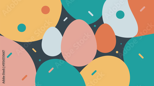 A colorful abstract illustration of various sized circles in different colors on a dark background