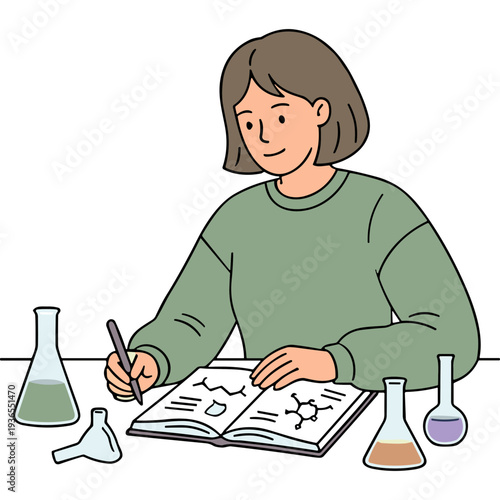 Students study with books and laptop  read and write together. Vector flat illustration of young people learning in education class  university or college library