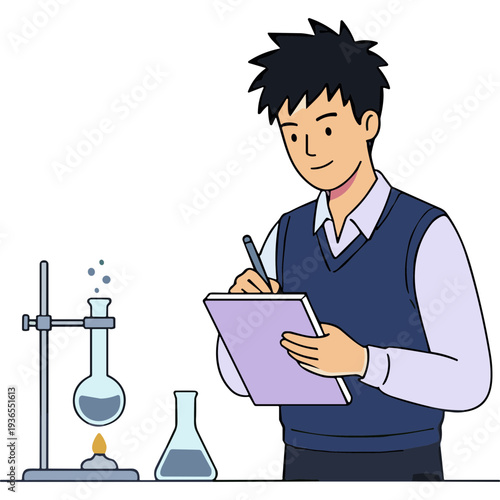 Students study with books and laptop  read and write together. Vector flat illustration of young people learning in education class  university or college library
