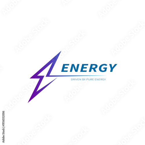 Blue Energy Power Logo Template vector design in gradient without background