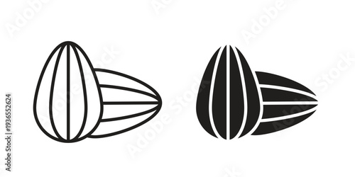 Almond icon. filled flat sign for mobile concept. glyph and line symbols