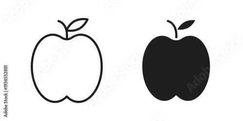 Apple icon. filled flat sign for mobile concept. glyph and line symbols