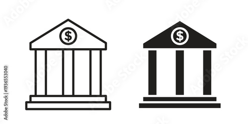 Bank icon. filled flat sign for mobile concept. glyph and line symbols