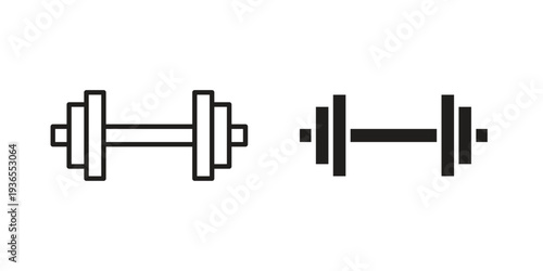 Barbell icon. filled flat sign for mobile concept. glyph and line symbols