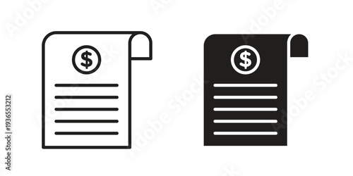 Billing icon. filled flat sign for mobile concept. glyph and line symbols