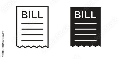 Bills icon. filled flat sign for mobile concept. glyph and line symbols