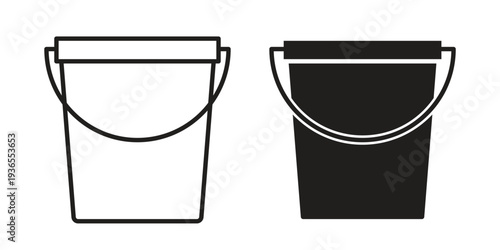 Bucket icon. filled flat sign for mobile concept. glyph and line symbols