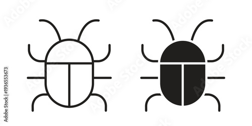 Bug icon. filled flat sign for mobile concept. glyph and line symbols