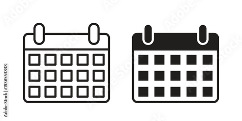 Calendar icon. filled flat sign for mobile concept. glyph and line symbols