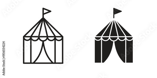 Circus tent icon. filled flat sign for mobile concept. glyph and line symbols