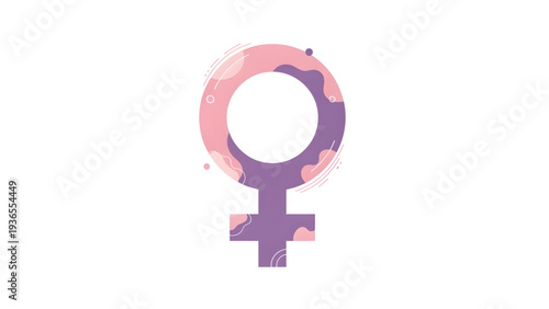 Vibrant female symbol with dynamic pink and purple design