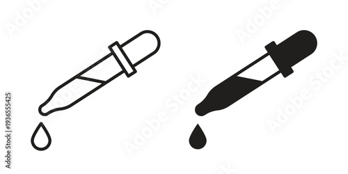 Dropper pipette icon. filled flat sign for mobile concept. glyph and line symbols