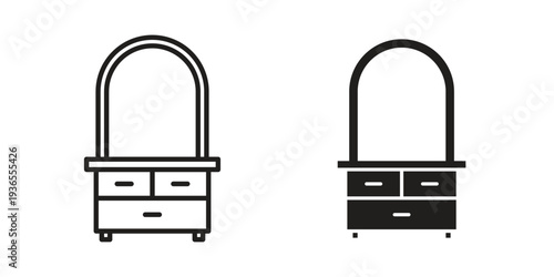 Dresser icon. filled flat sign for mobile concept. glyph and line symbols