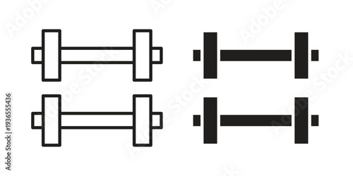 Dumbbell pair icon. filled flat sign for mobile concept. glyph and line symbols