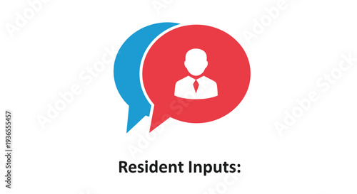 Resident inputs speech bubble vector