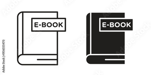 Ebook icon. filled flat sign for mobile concept. glyph and line symbols
