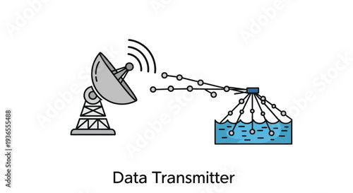 Data transmitter satellite illustration vector