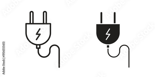 Electric plug icon. filled flat sign for mobile concept. glyph and line symbols