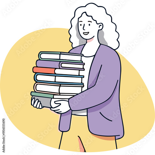 Students study with books and laptop  read and write together. Vector flat illustration of young people learning in education class  university or college library