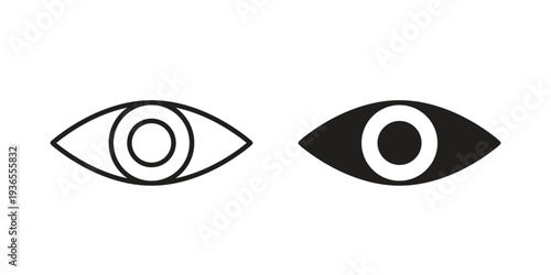 Eye icon. filled flat sign for mobile concept. glyph and line symbols