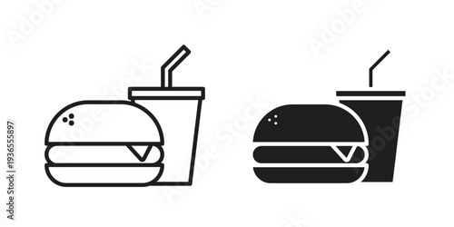 Fast food icon. filled flat sign for mobile concept. glyph and line symbols