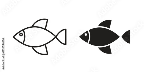 Fish icon. filled flat sign for mobile concept. glyph and line symbols