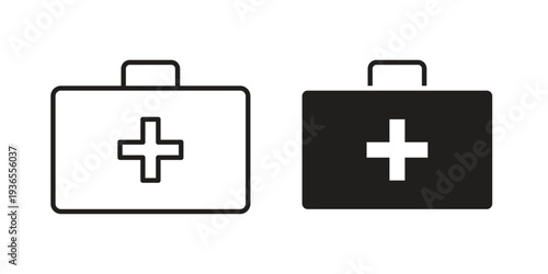 First aid box icon. filled flat sign for mobile concept. glyph and line symbols