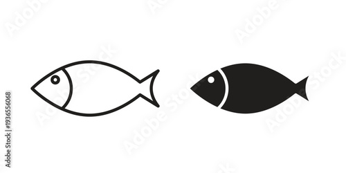 Fish icon. filled flat sign for mobile concept. glyph and line symbols