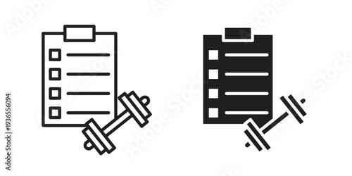 Fitness plan icon. filled flat sign for mobile concept. glyph and line symbols