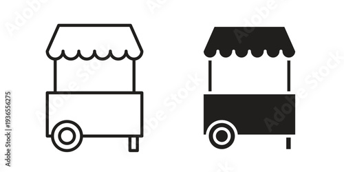 Food cart icon. filled flat sign for mobile concept. glyph and line symbols