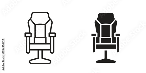 Gaming chair icon. filled flat sign for mobile concept. glyph and line symbols