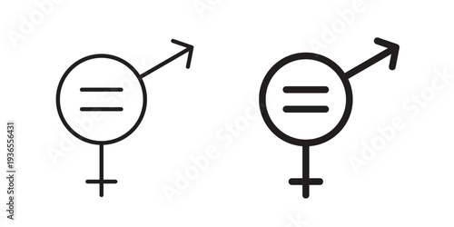 Gender equality icon. filled flat sign for mobile concept. glyph and line symbols