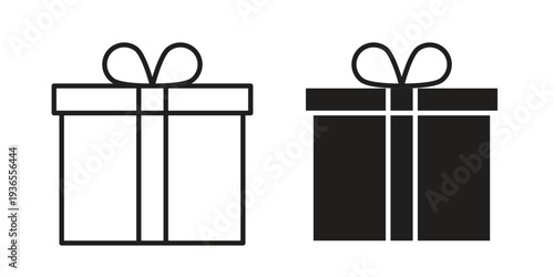 Gift box icon. filled flat sign for mobile concept. glyph and line symbols